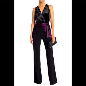 Ramy Brook Velvet Jumpsuit with attached belt.